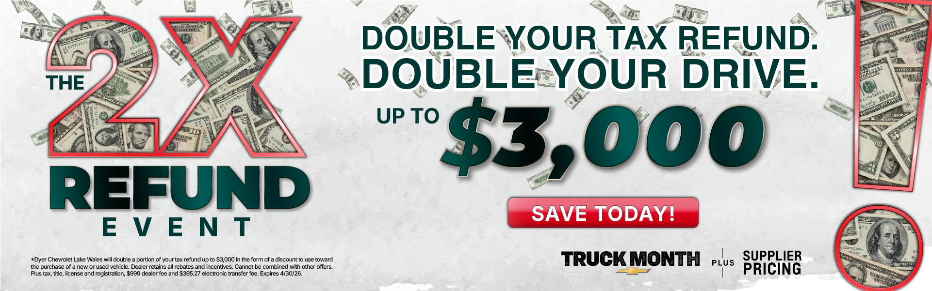 Double Your Tax Refund at Dyer Chevy Lake Wales