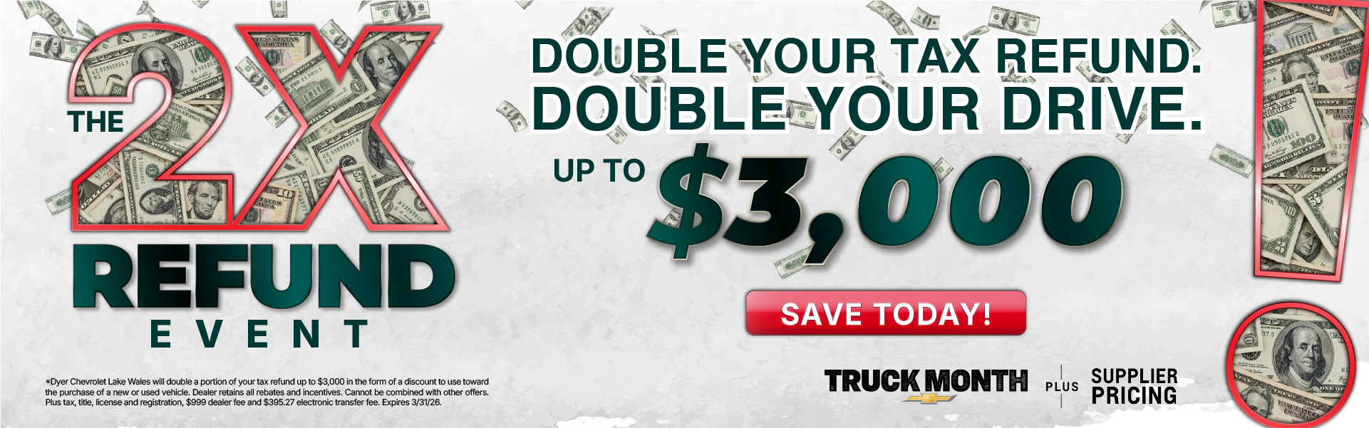 Double Your Tax Refund at Dyer Chevy Lake Wales