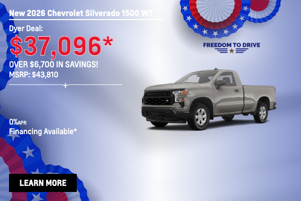New 2026 Chevrolet Silverado 1500 Models